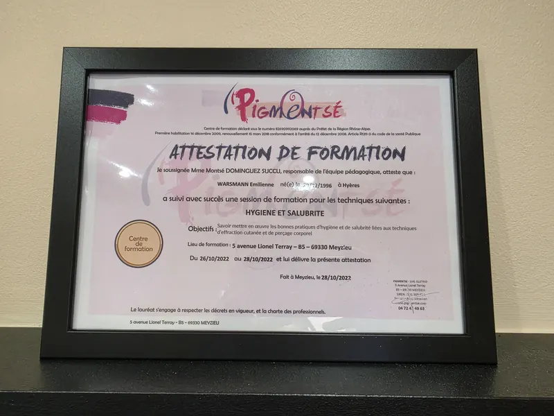 Attestation hygiène et salubrité