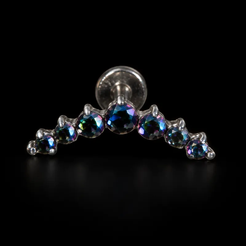Labret arc, pierres irisées