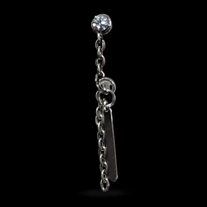 Labret double chaînette argentée