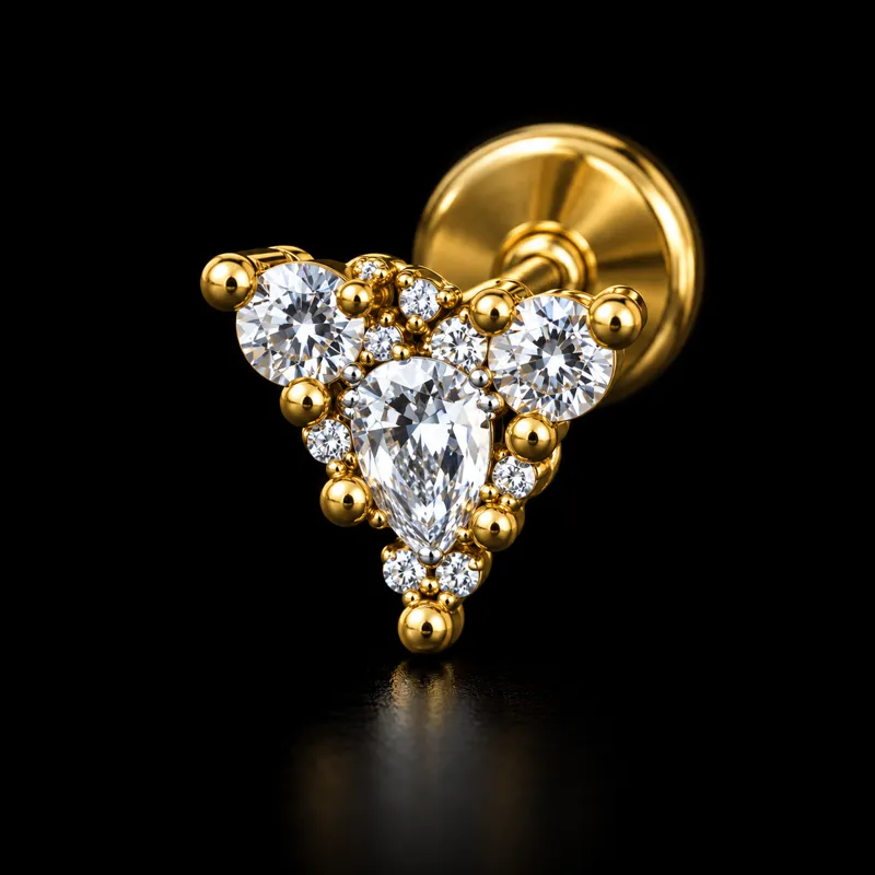 Labret cœur doré