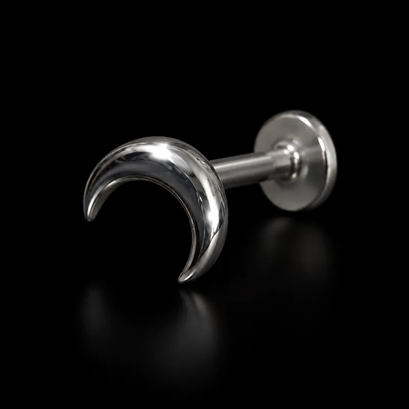 Labret croissant argenté
