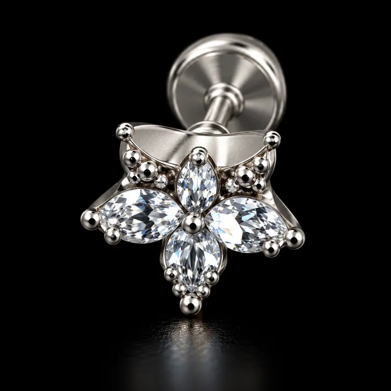 Labret étoile de strass