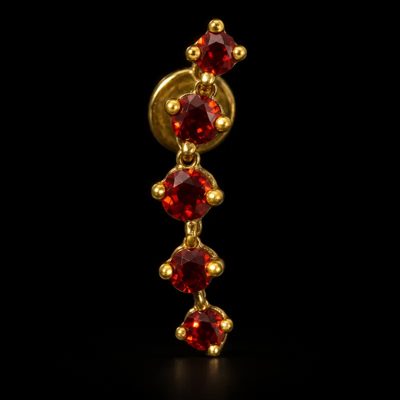 Labret cascade, pierres rouges