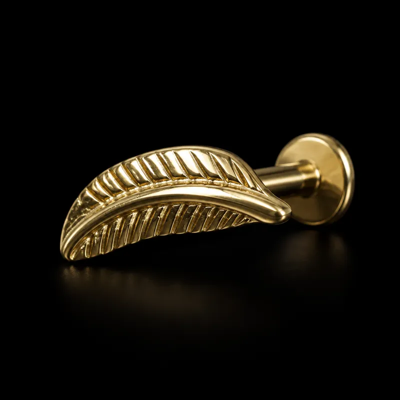 Labret plume dorée