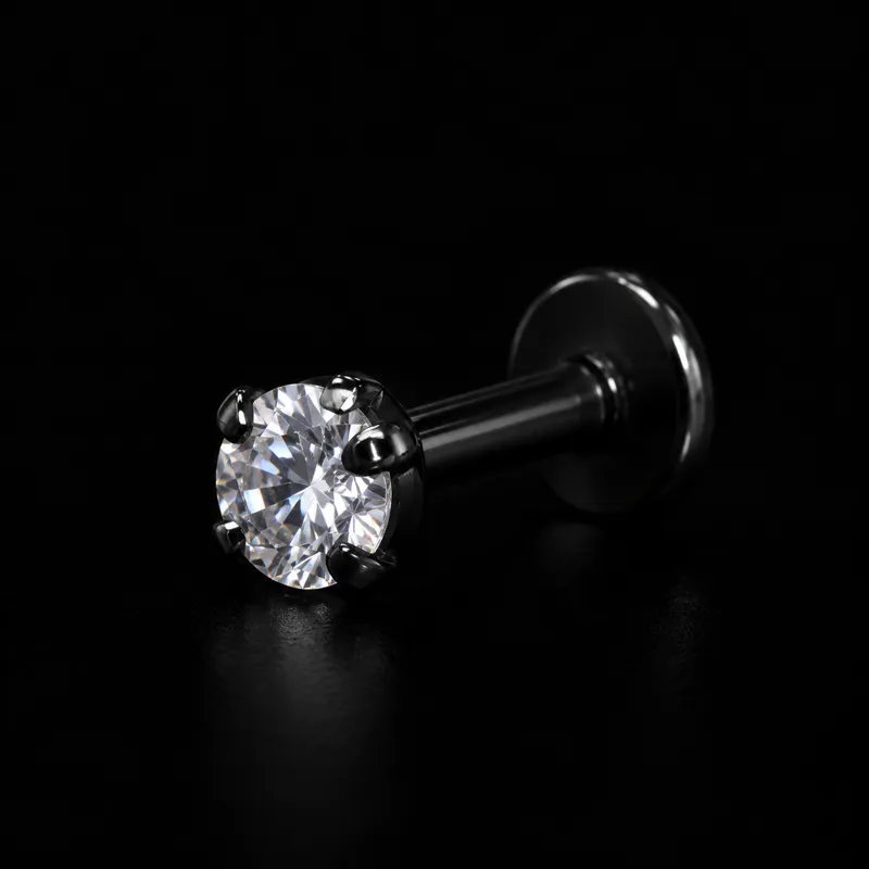 Labret strass noir