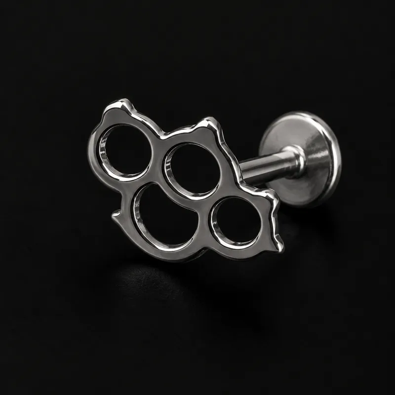 Labret trois billes serties