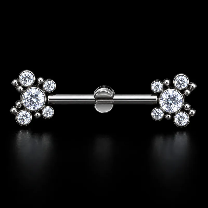 Barre de téton, petits zircons